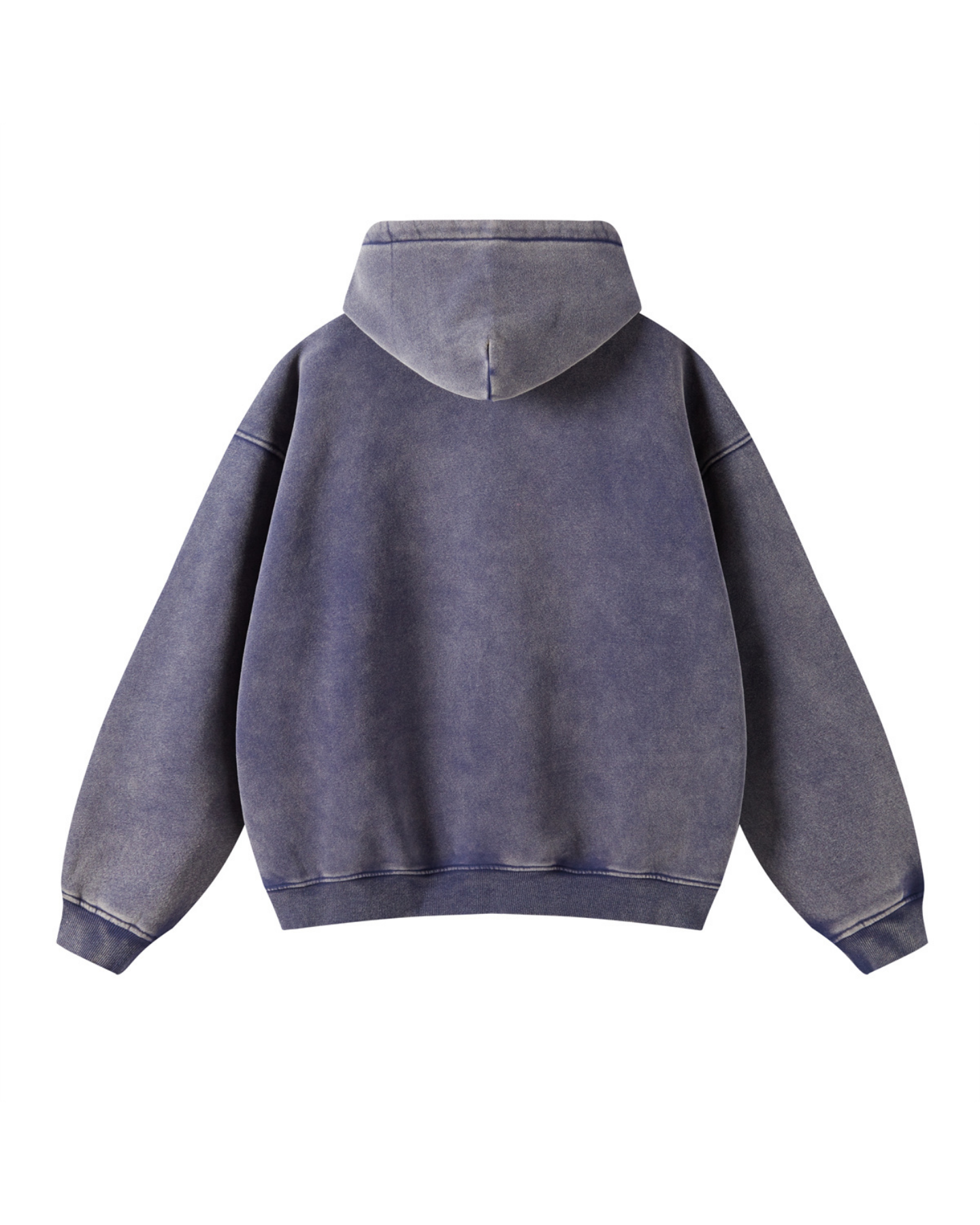 Faded Oversized Two-Way Zip Hoodie