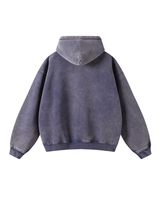 Faded Oversized Two-Way Zip Hoodie