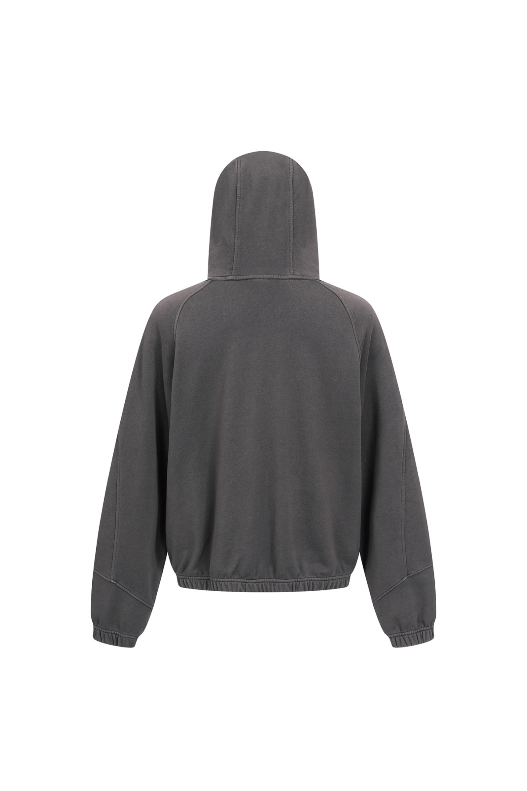430gsm Stone Wash Panelled Zip Hoodie