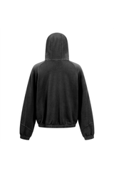 430gsm Stone Wash Panelled Zip Hoodie