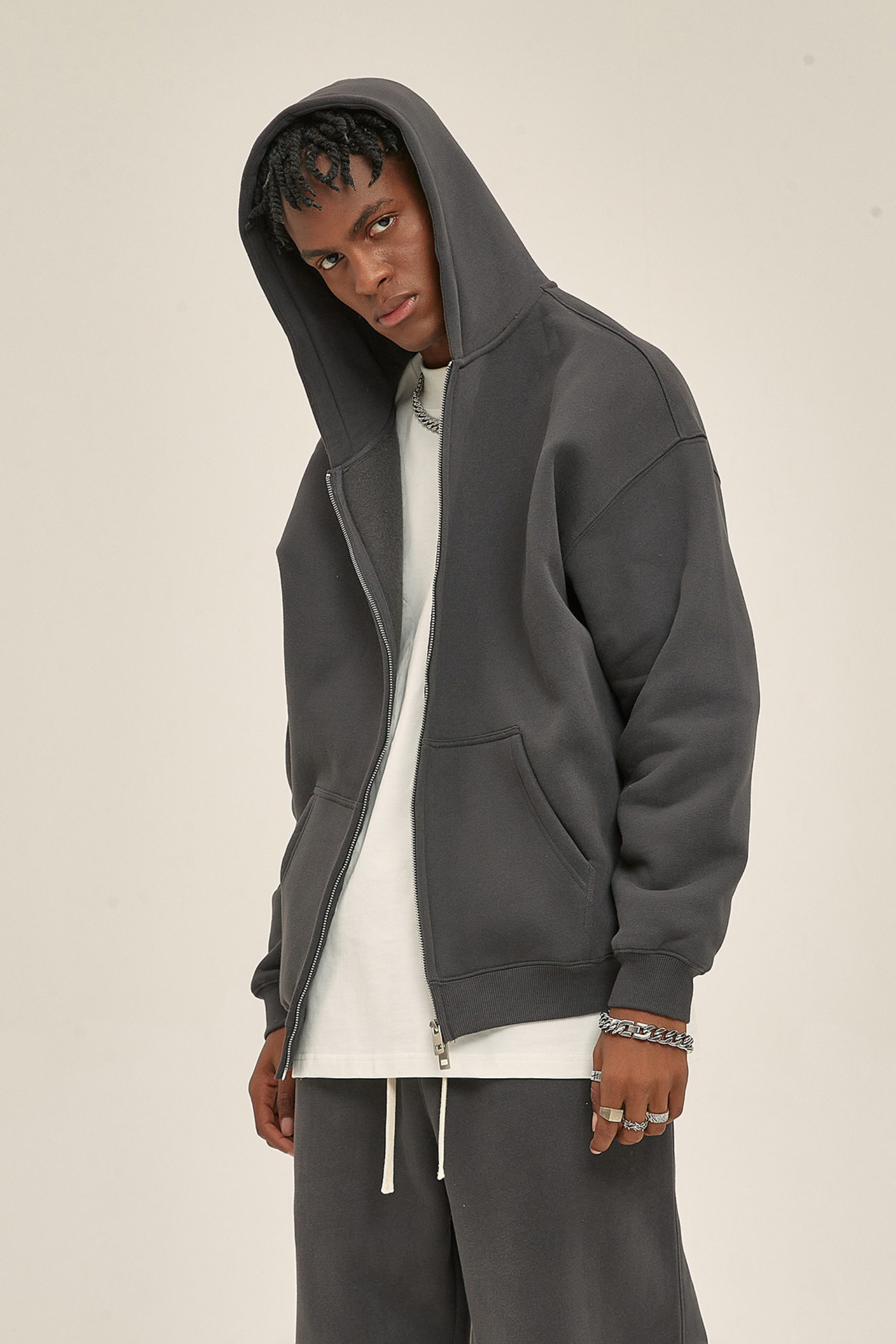 350gsm Two-Way Zip Heavyweight Hoodie