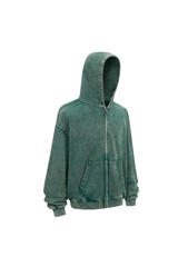 430gsm Garment Dyed Zip Hoodie