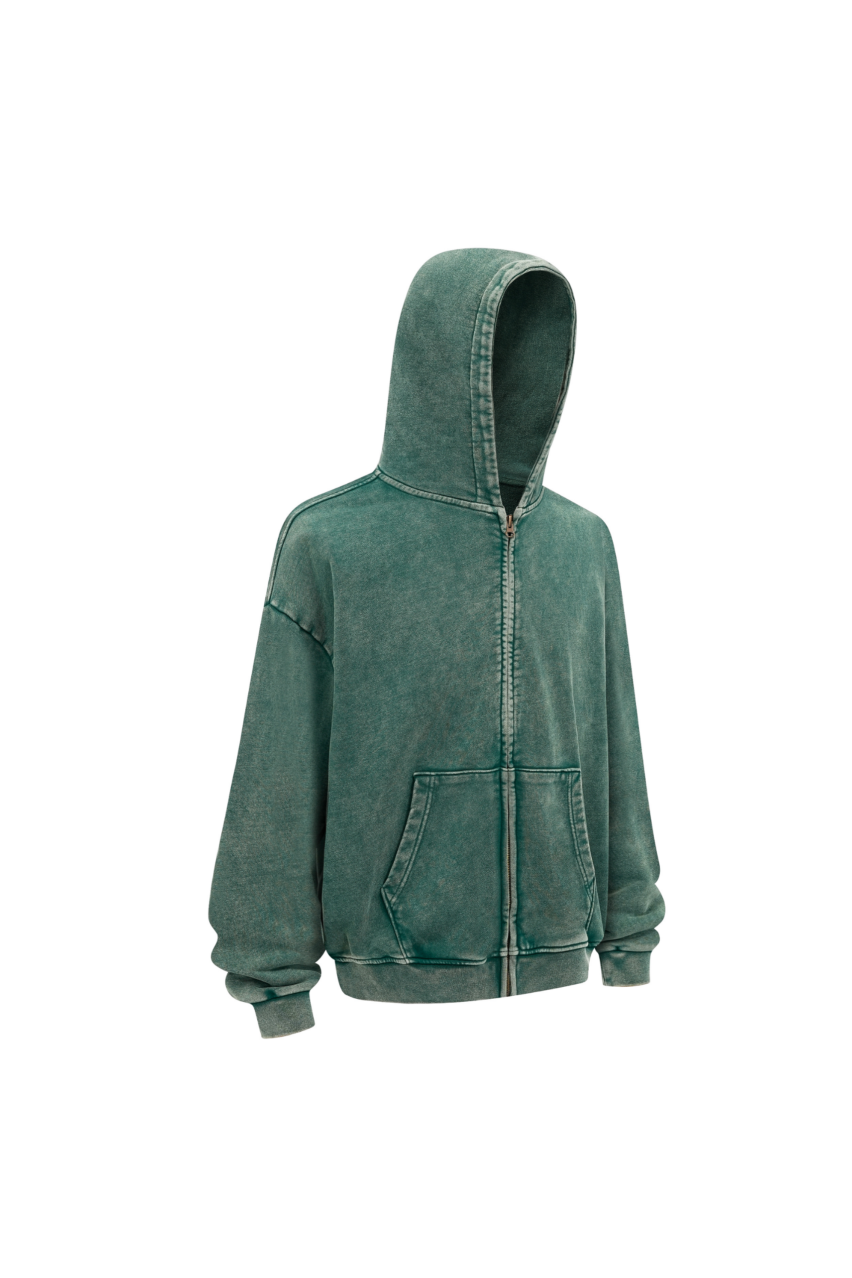 430gsm Garment Dyed Zip Hoodie