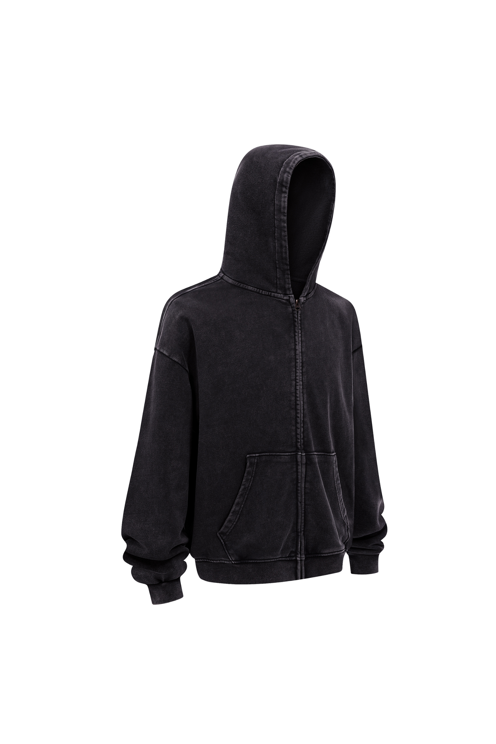 430gsm Garment Dyed Zip Hoodie