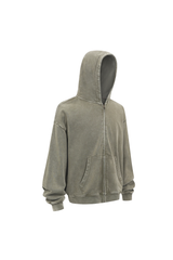 430gsm Garment Dyed Zip Hoodie