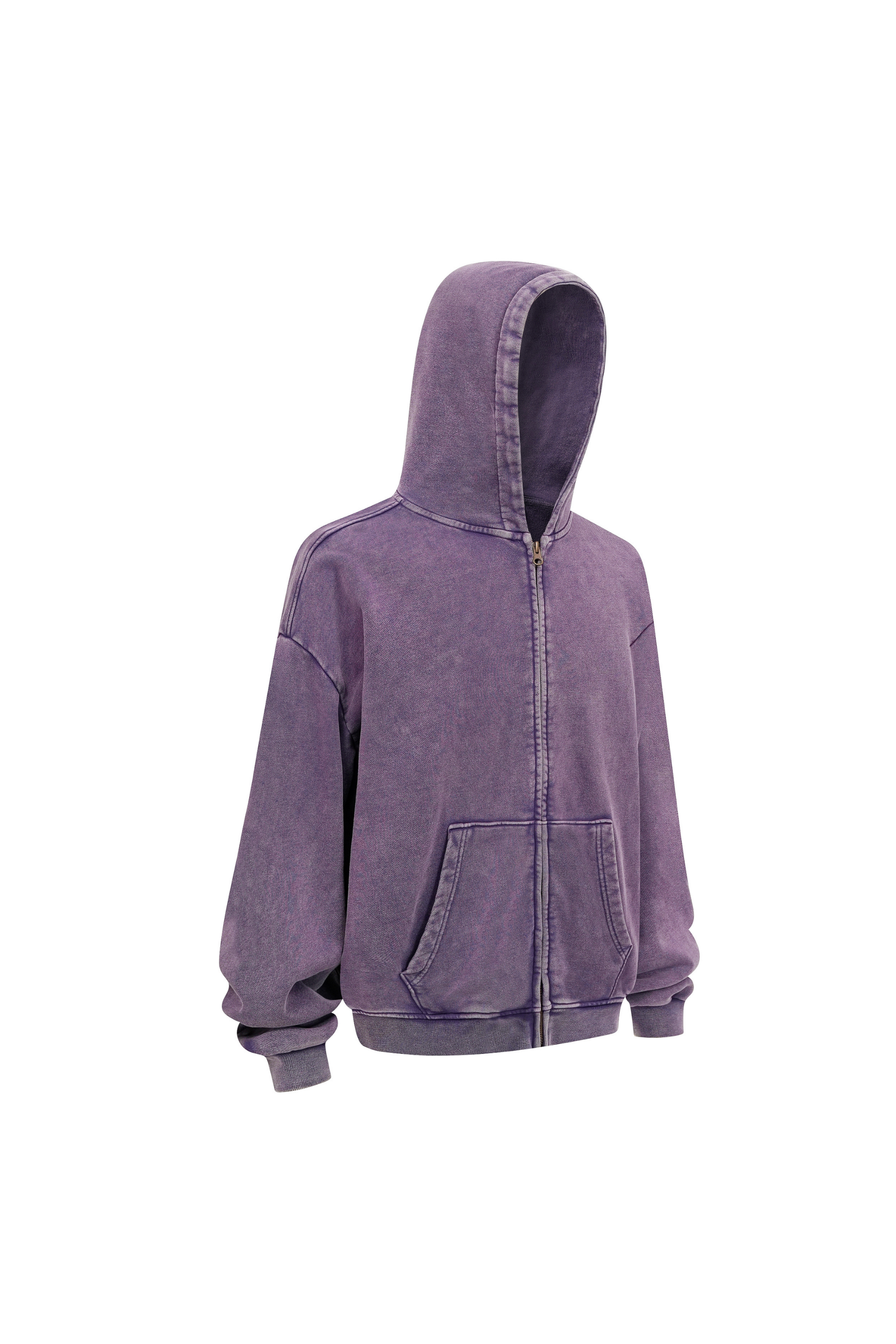 430gsm Garment Dyed Zip Hoodie