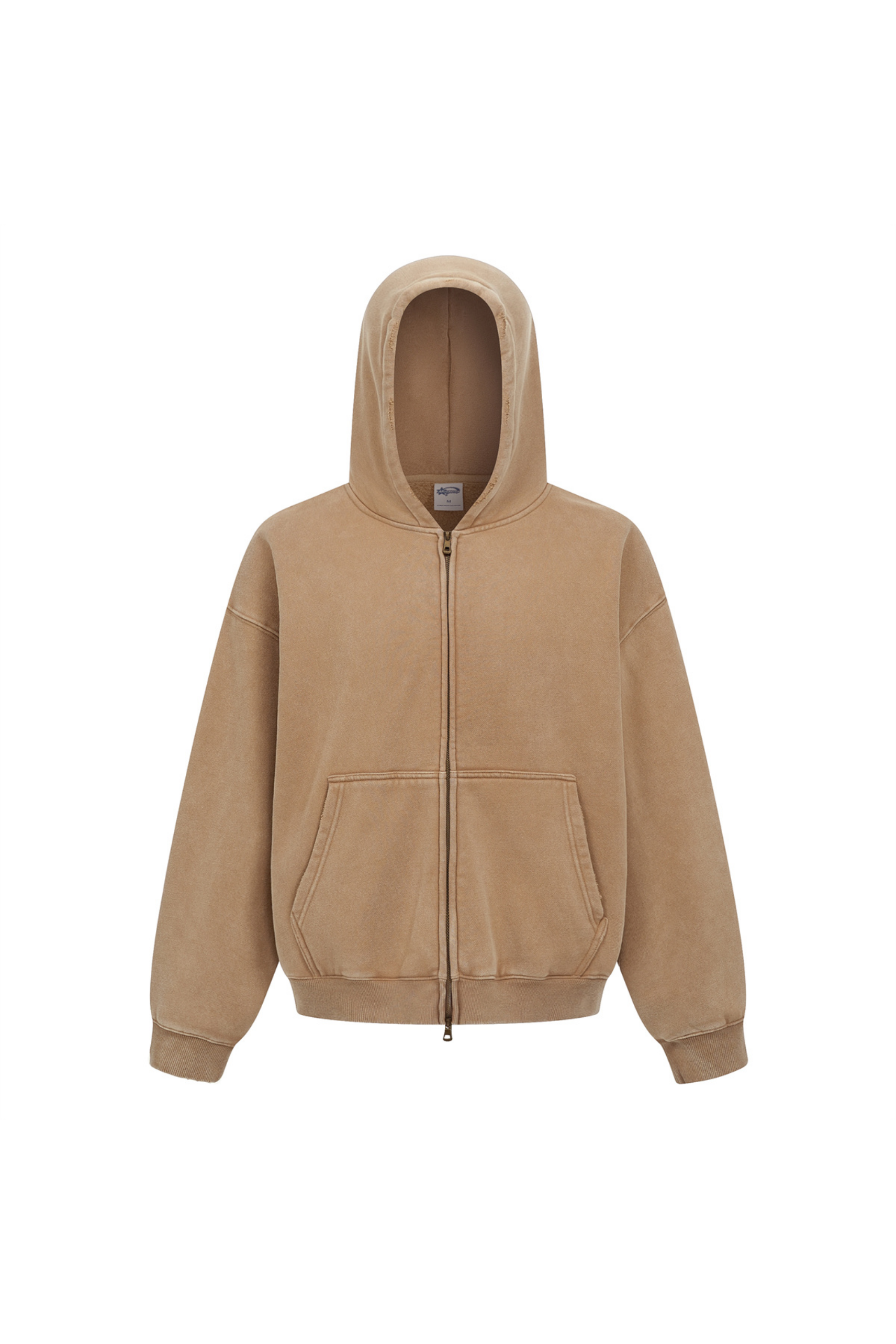 370gsm Garment Dyed Cropped Zip Hoodie