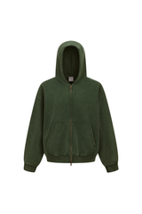 370gsm Garment Dyed Cropped Zip Hoodie
