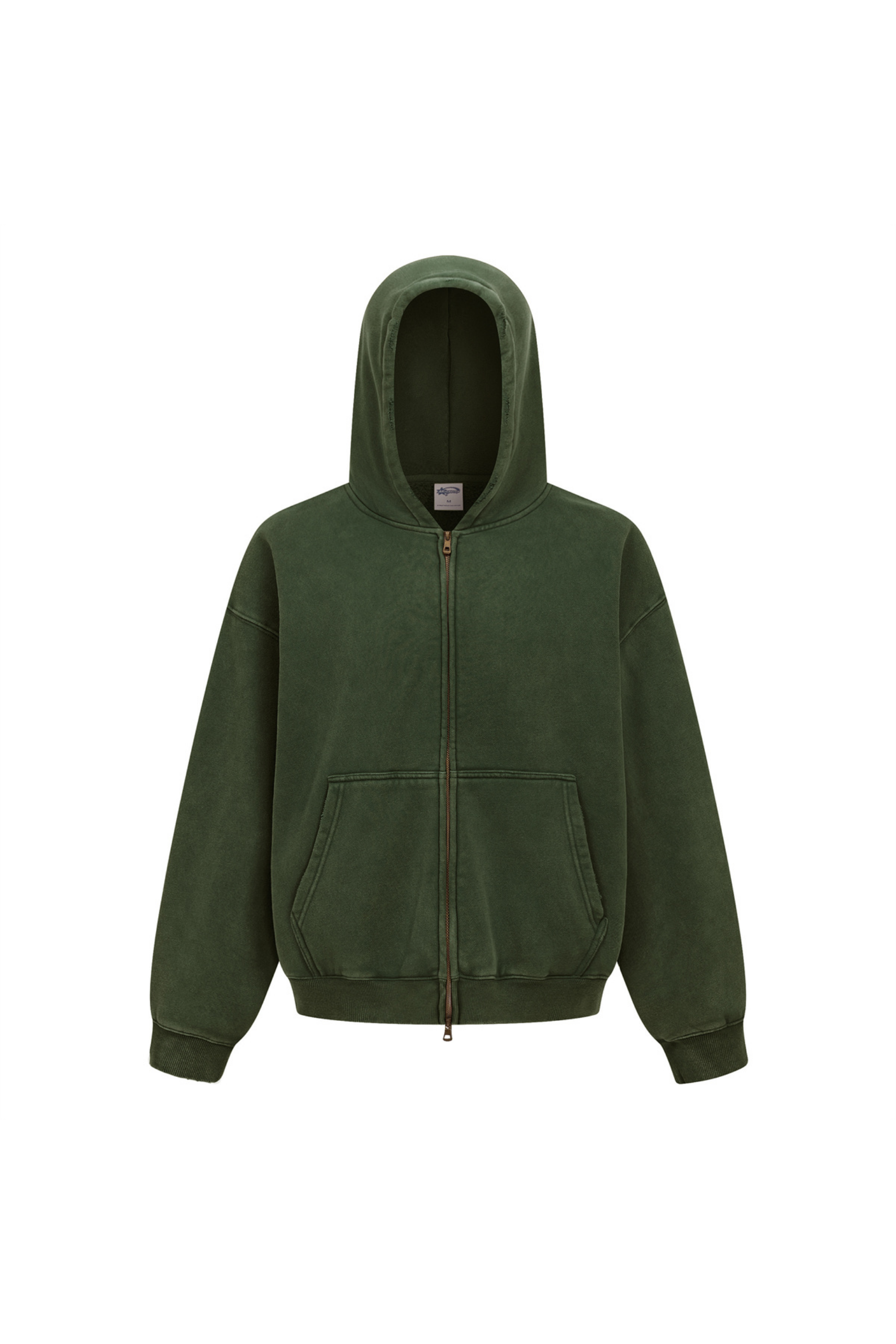 370gsm Garment Dyed Cropped Zip Hoodie