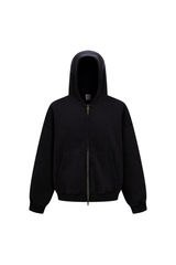 370gsm Garment Dyed Cropped Zip Hoodie