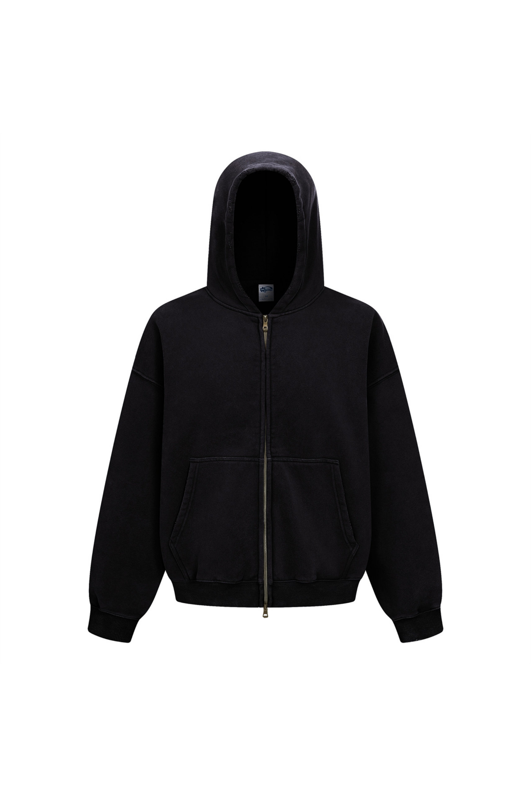 370gsm Garment Dyed Cropped Zip Hoodie