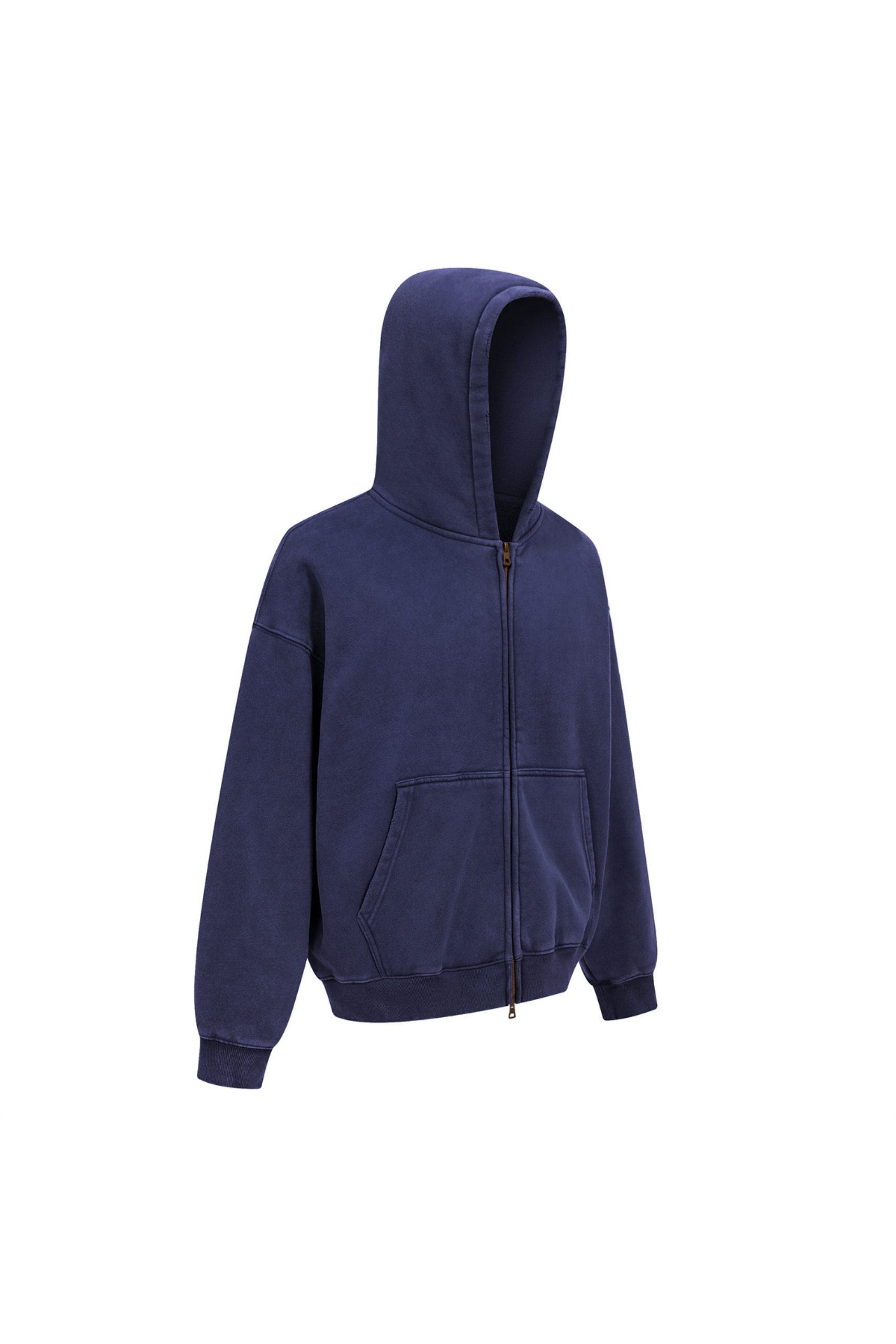 370gsm Garment Dyed Cropped Zip Hoodie