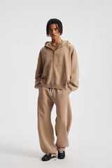 370gsm Garment Dyed Cropped Zip Hoodie