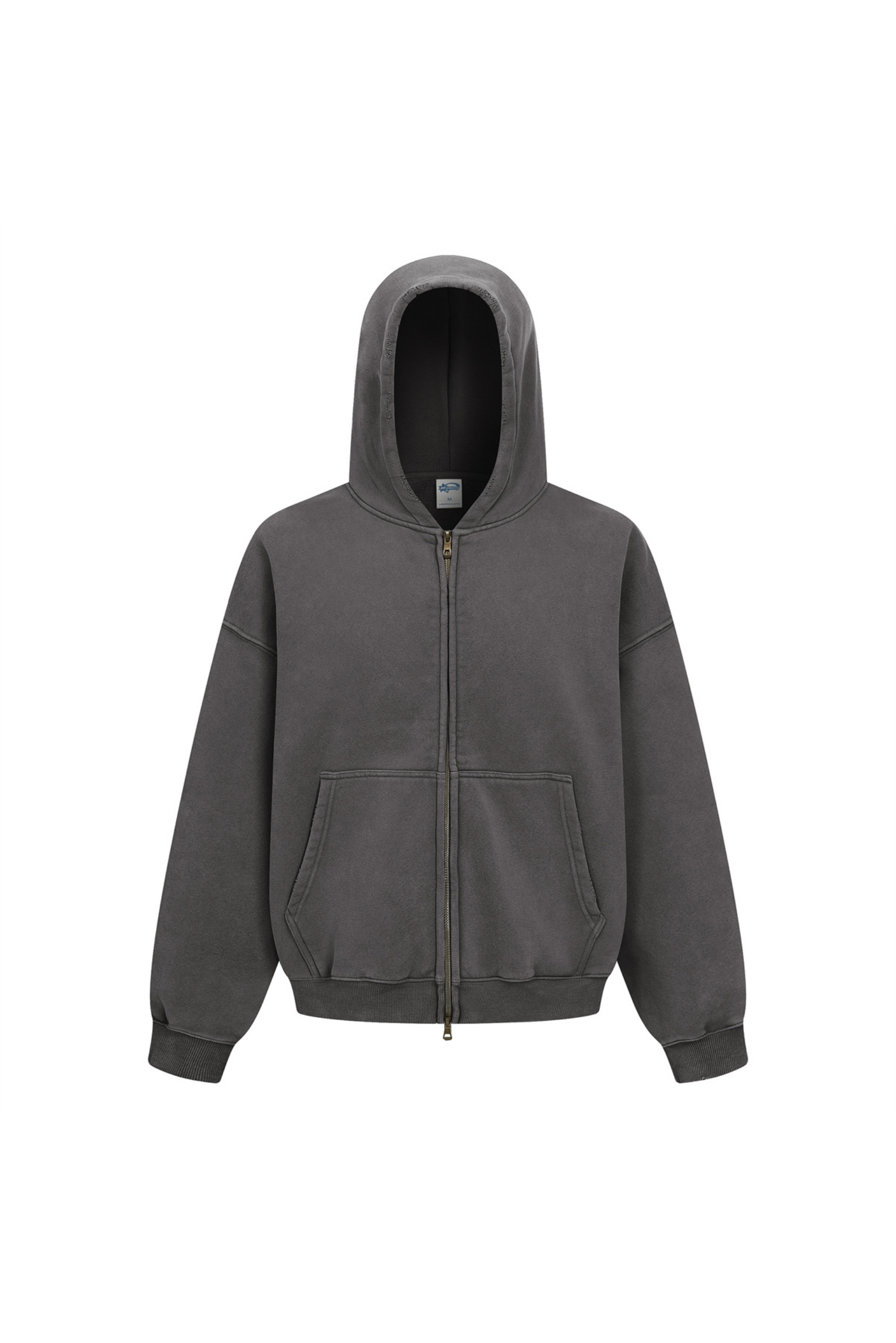 370gsm Garment Dyed Cropped Zip Hoodie