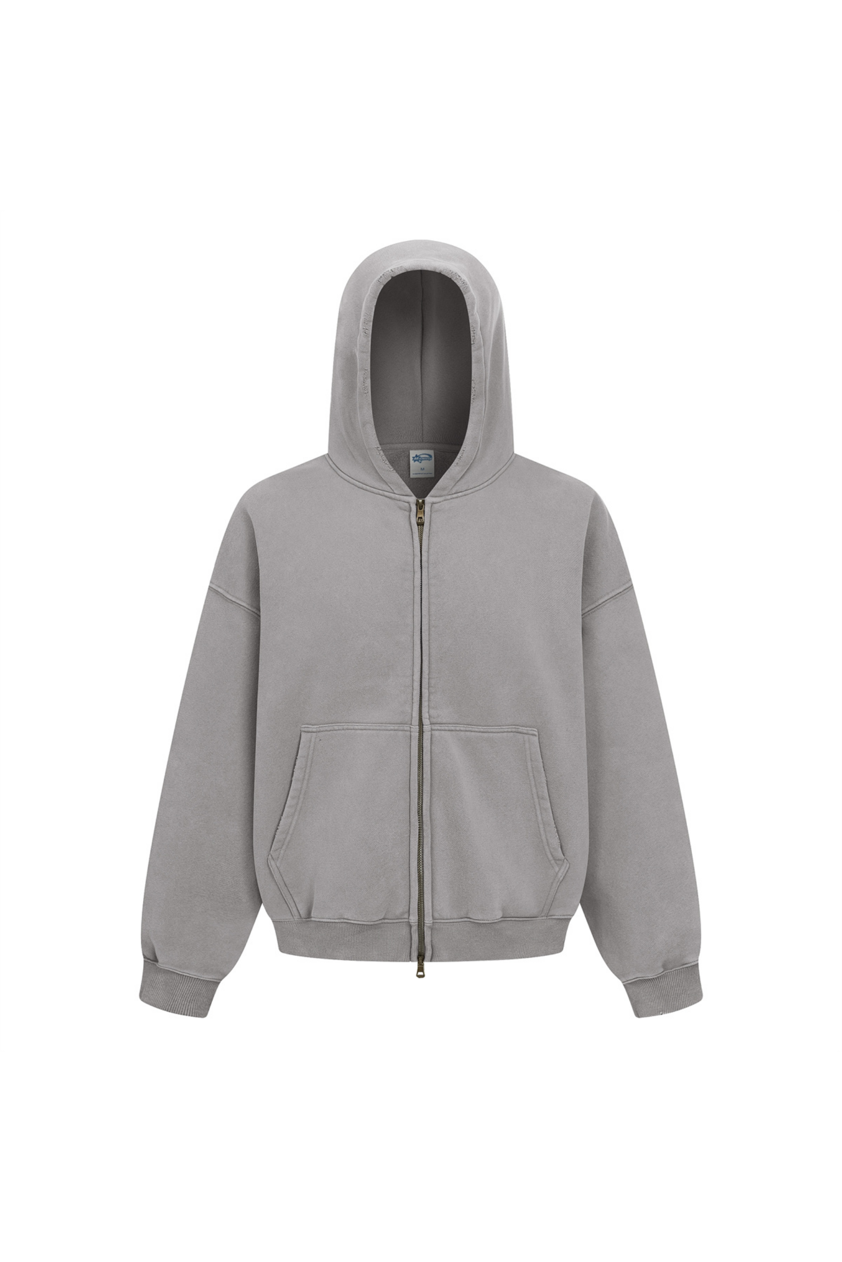 370gsm Garment Dyed Cropped Zip Hoodie