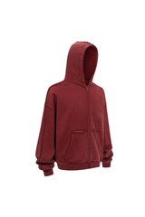 370gsm Stone Wash Distressed Zip Hoodie