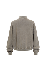 430gsm Garment Dyed Mock Neck Zip Jacket