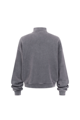 430gsm Garment Dyed Mock Neck Zip Jacket