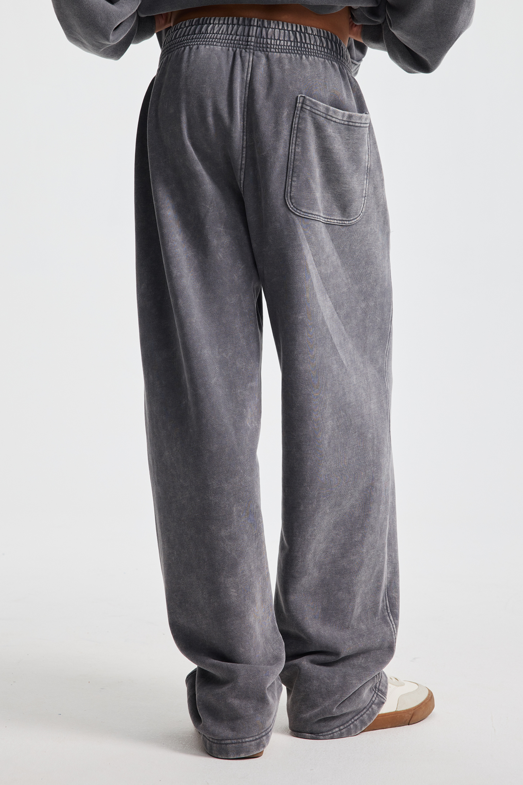 430gsm Garment Dyed Wide Leg Joggers