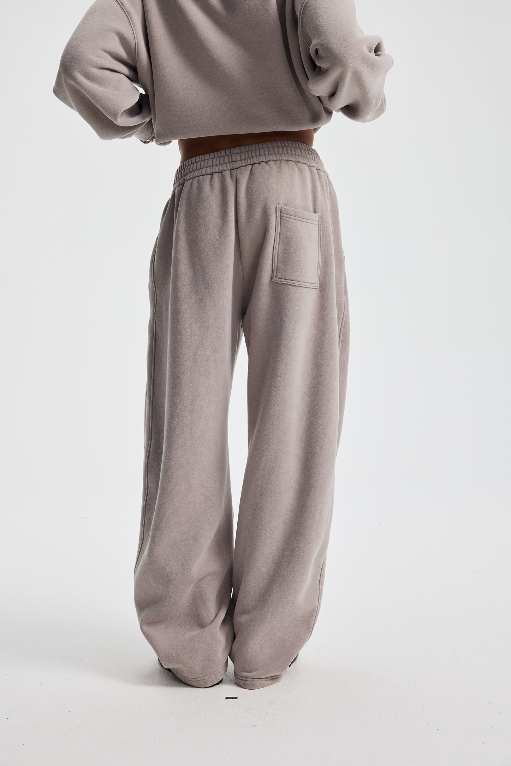 370gsm Garment Dyed Wide Leg Fleece Joggers