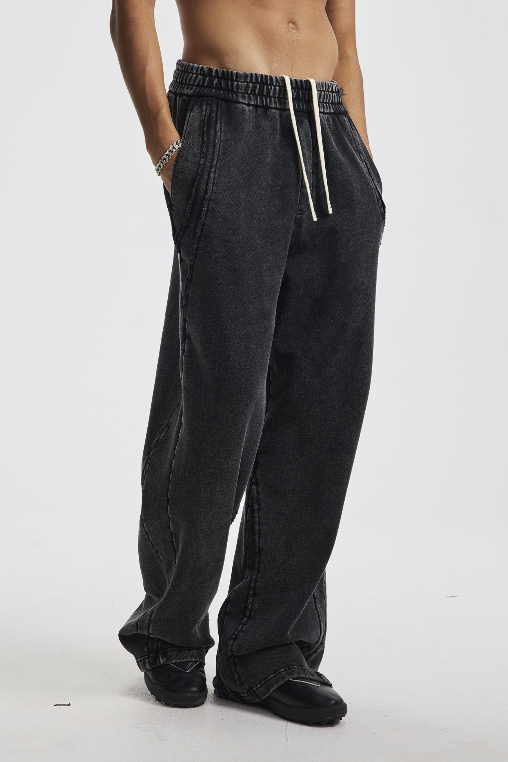 430gsm Vintage Wash Wide Leg Joggers