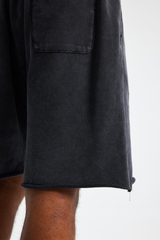 Washed Raw-Hem Sweat Shorts