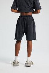 Washed Raw-Hem Sweat Shorts