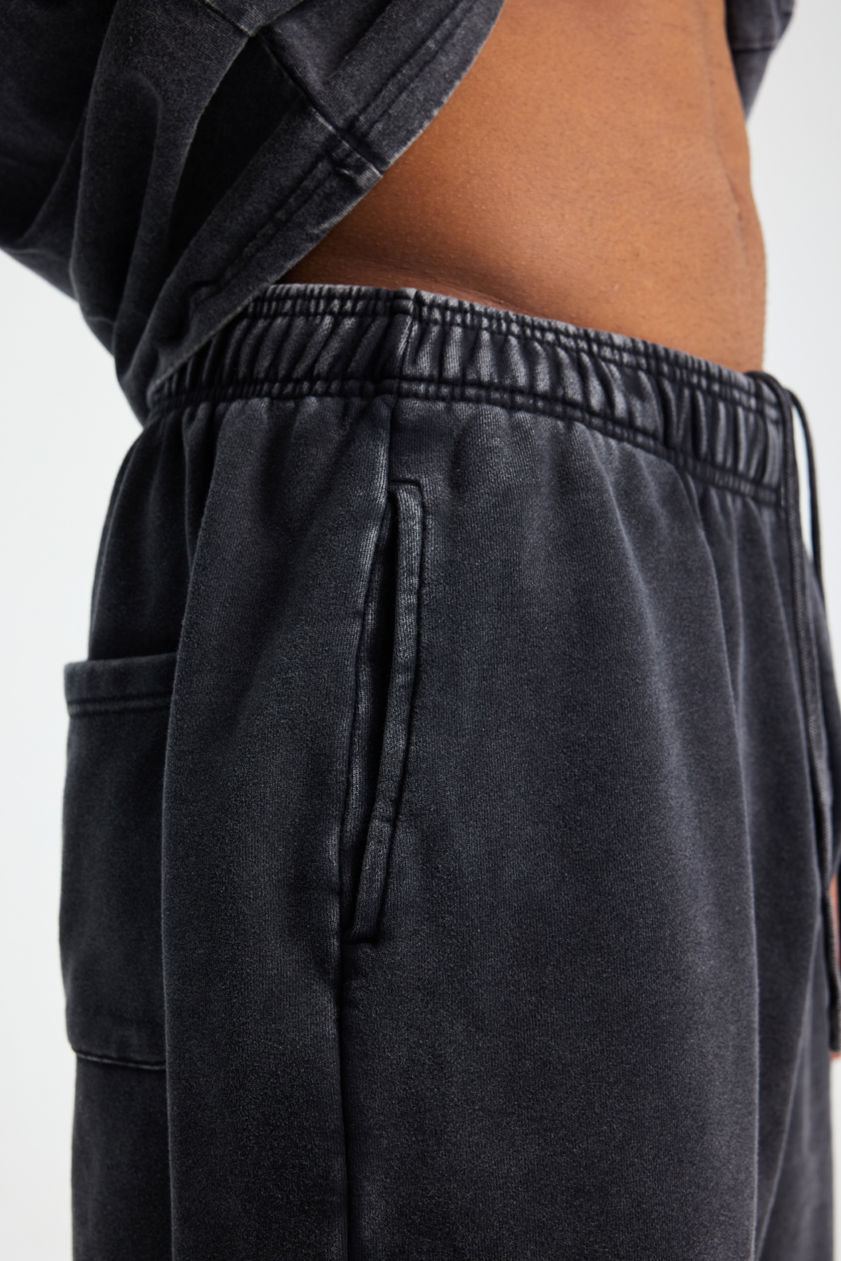 Washed Raw-Hem Sweat Shorts