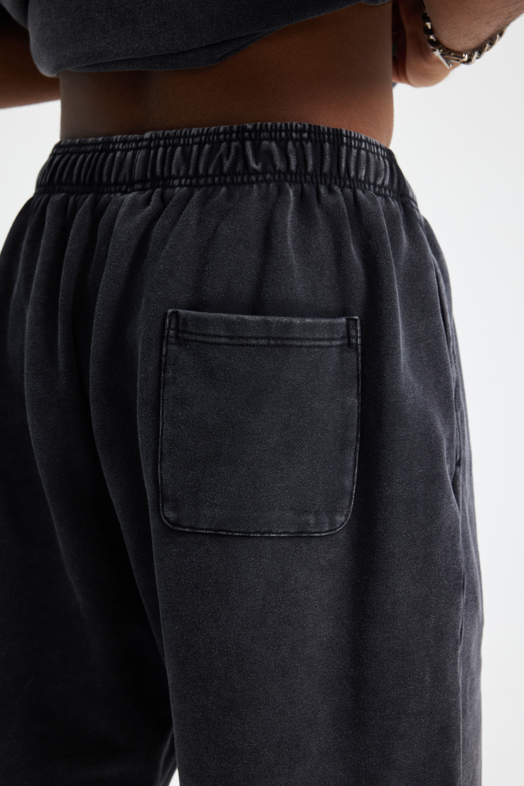 Washed Raw-Hem Sweat Shorts
