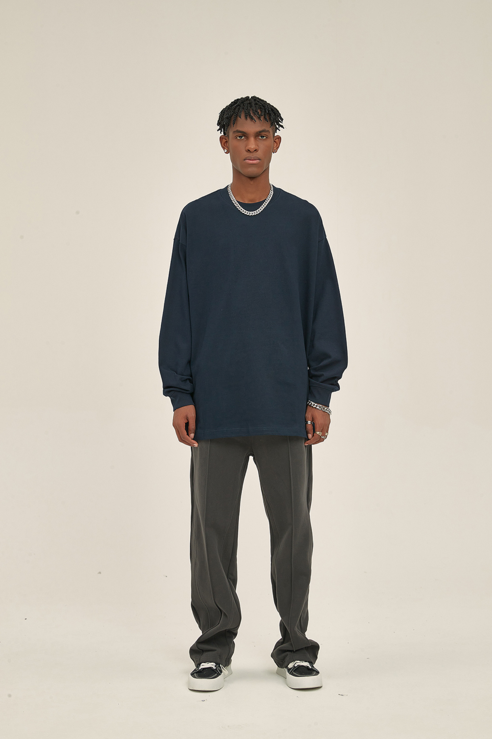 Oversized Drop-Shoulder LS T-Shirt