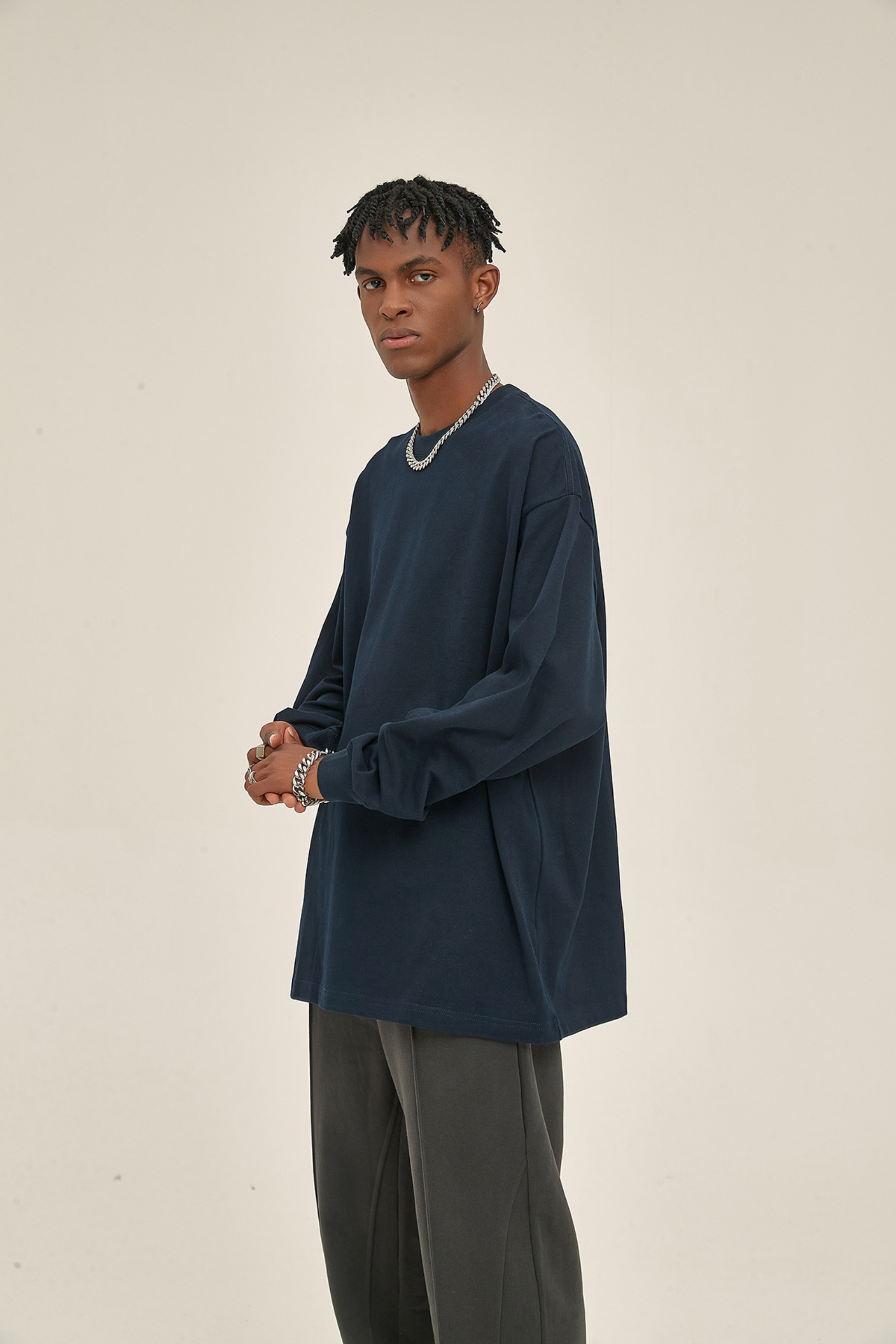 Oversized Drop-Shoulder LS T-Shirt