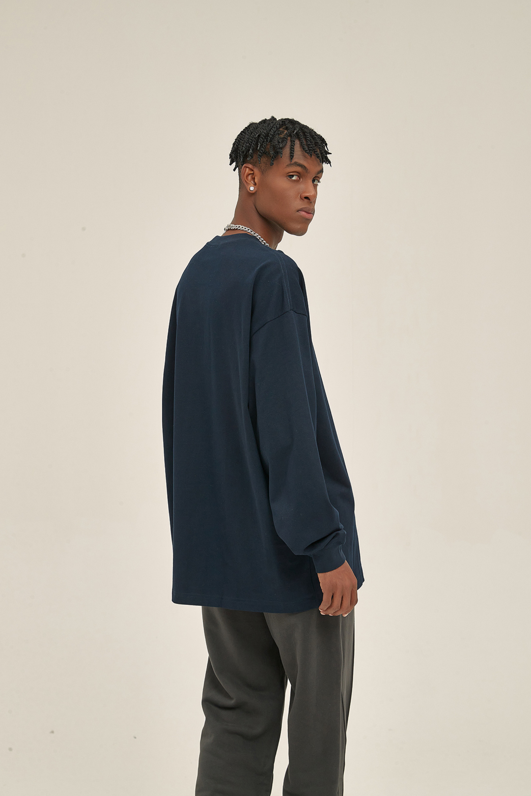 Oversized Drop-Shoulder LS T-Shirt