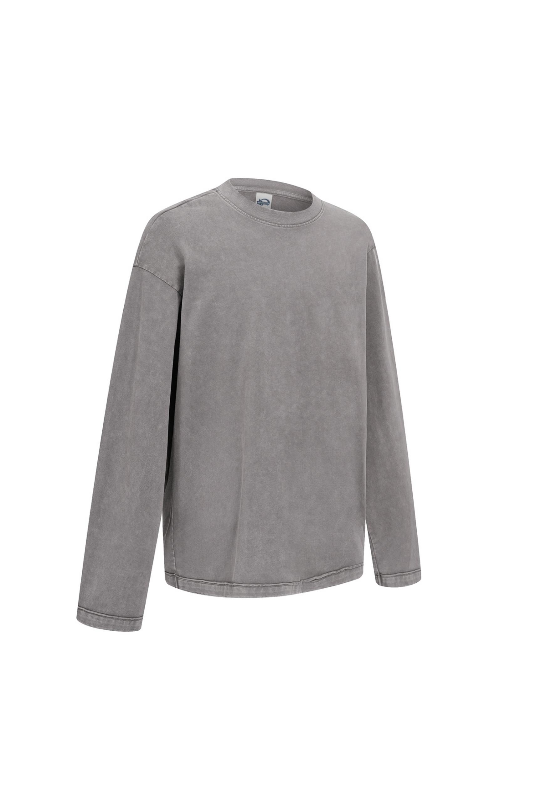 325gsm Stone Wash Boxy Raw Hem Long Sleeve Tee