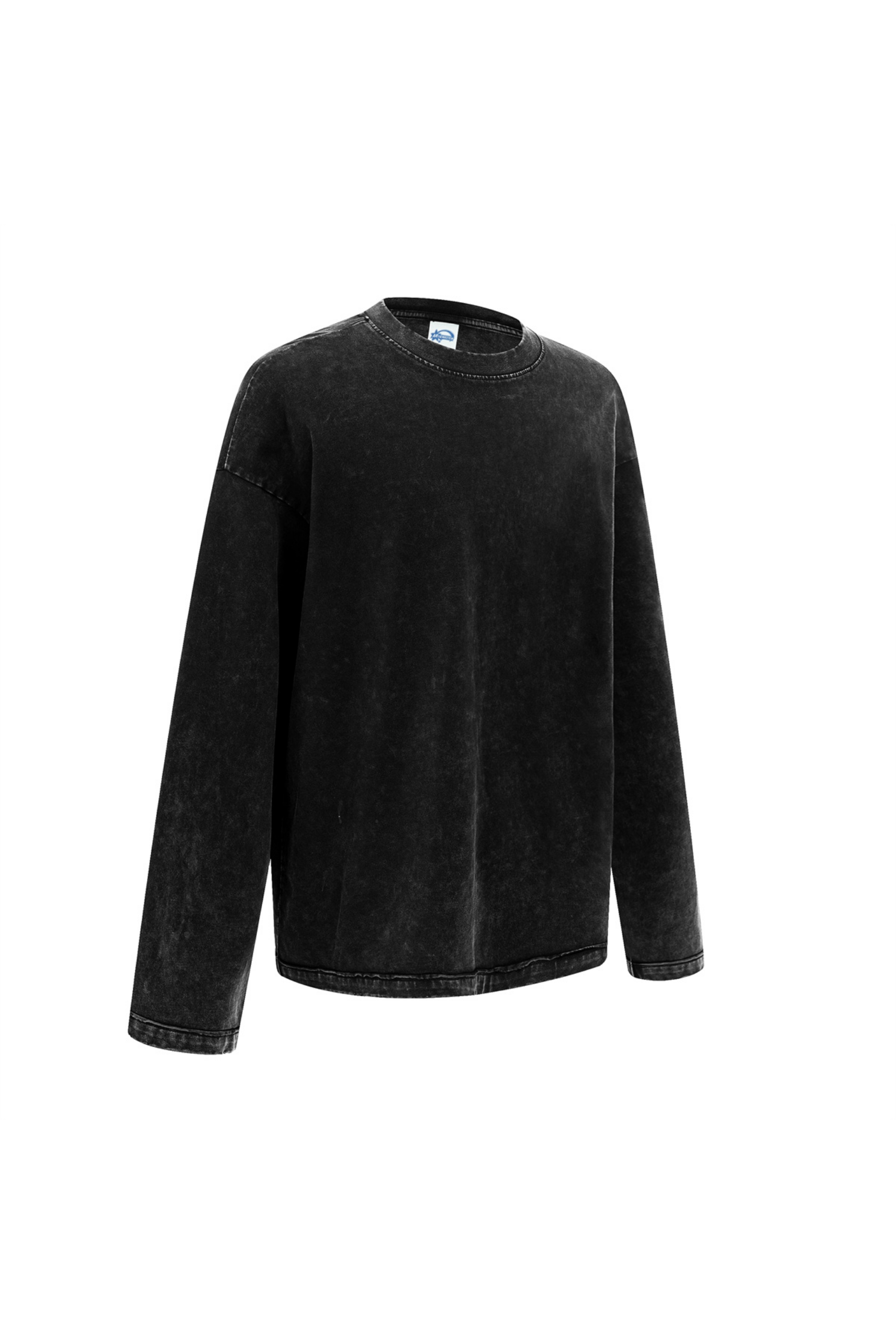 325gsm Stone Wash Boxy Raw Hem Long Sleeve Tee