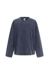 325gsm Stone Wash Boxy Raw Hem Long Sleeve Tee