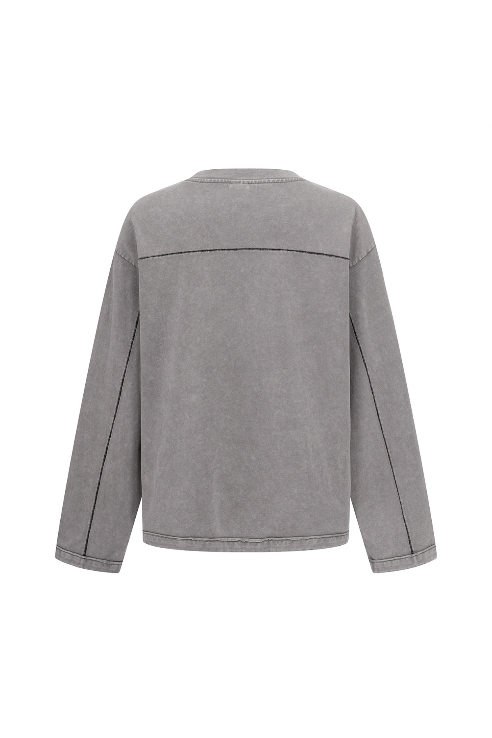 325gsm Stone Wash Boxy Raw Hem Long Sleeve Tee