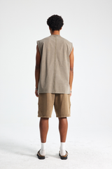 Washed Distressed Sleeveless T-Shirt