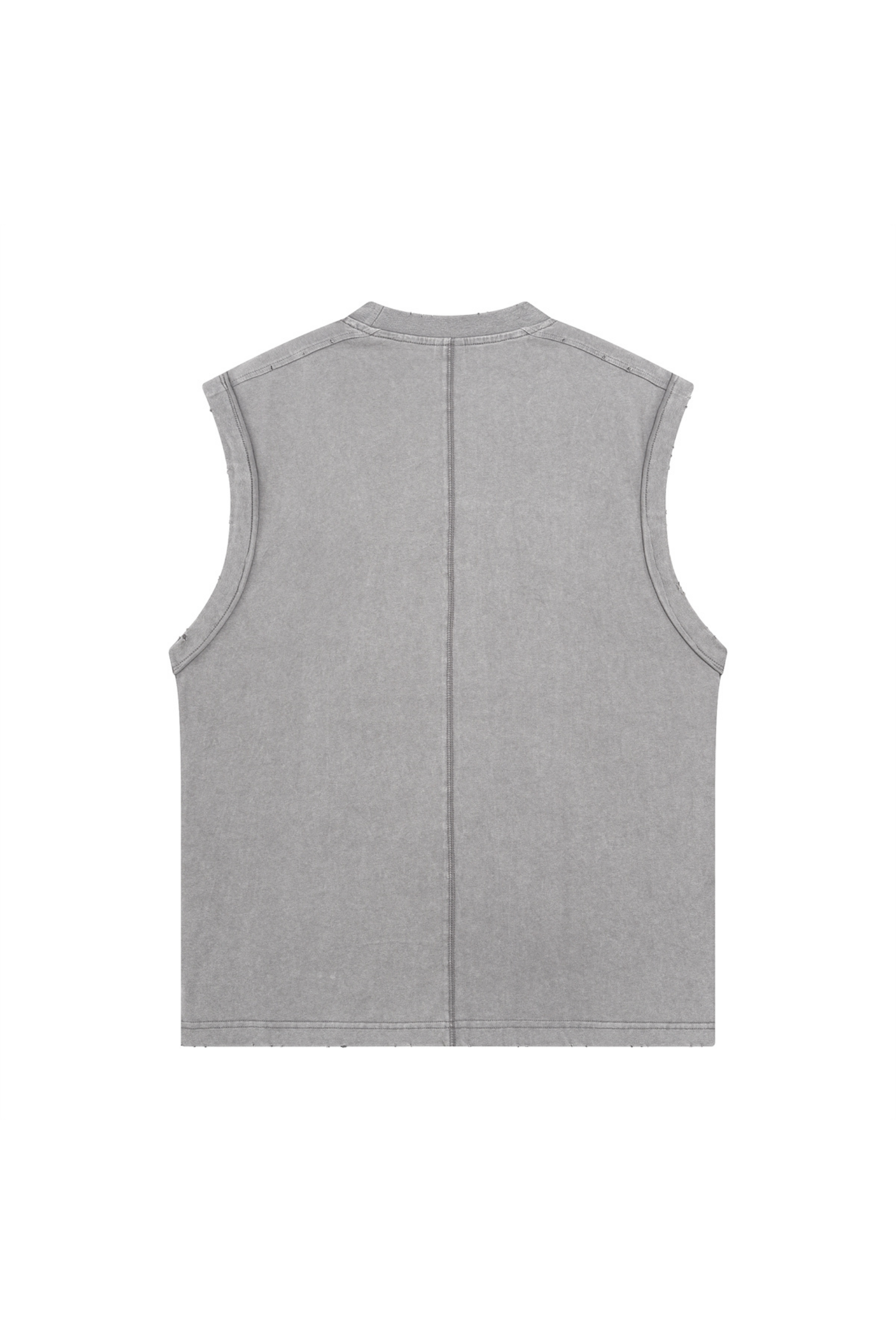 Washed Distressed Sleeveless T-Shirt