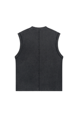 Washed Distressed Sleeveless T-Shirt