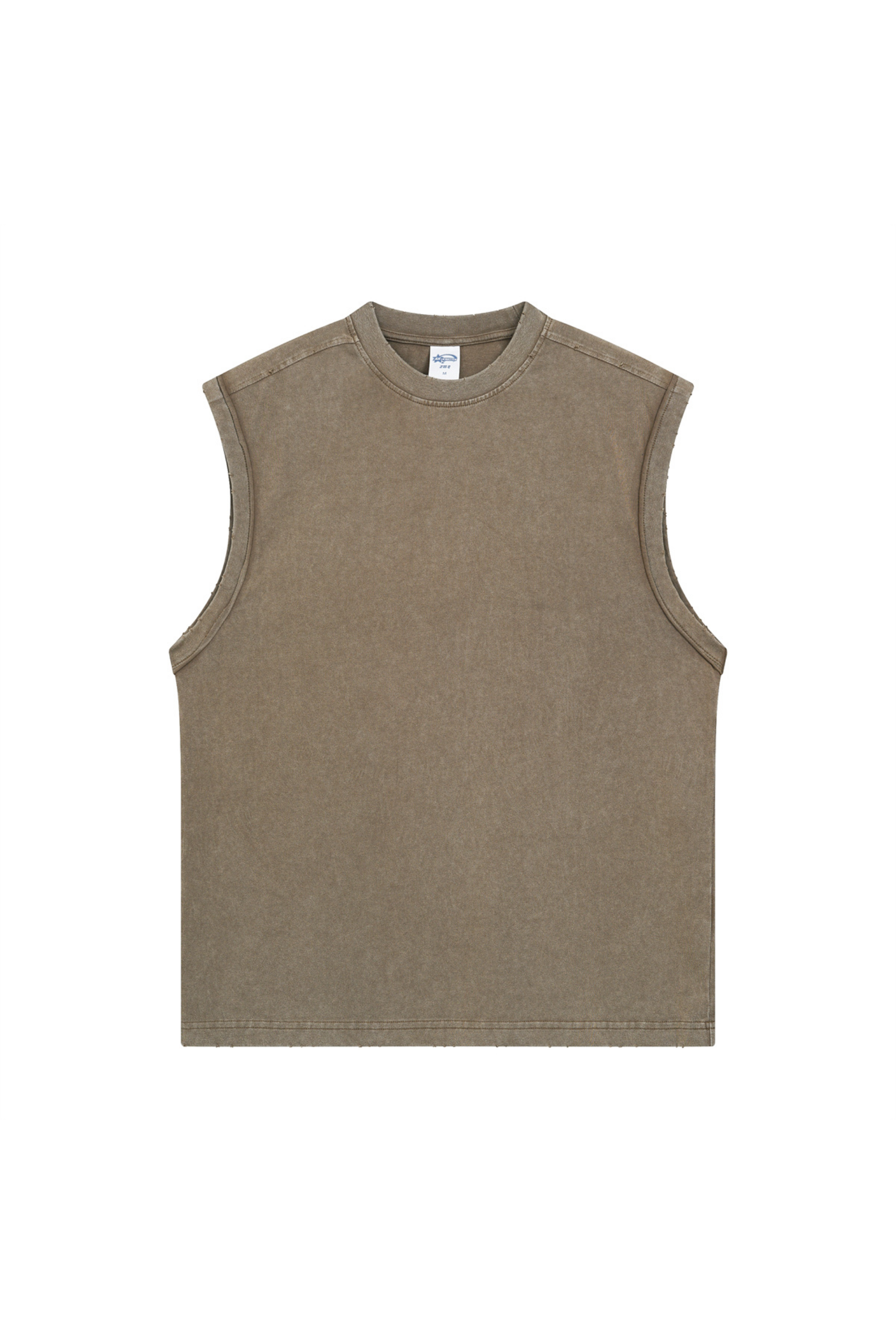 Washed Distressed Sleeveless T-Shirt