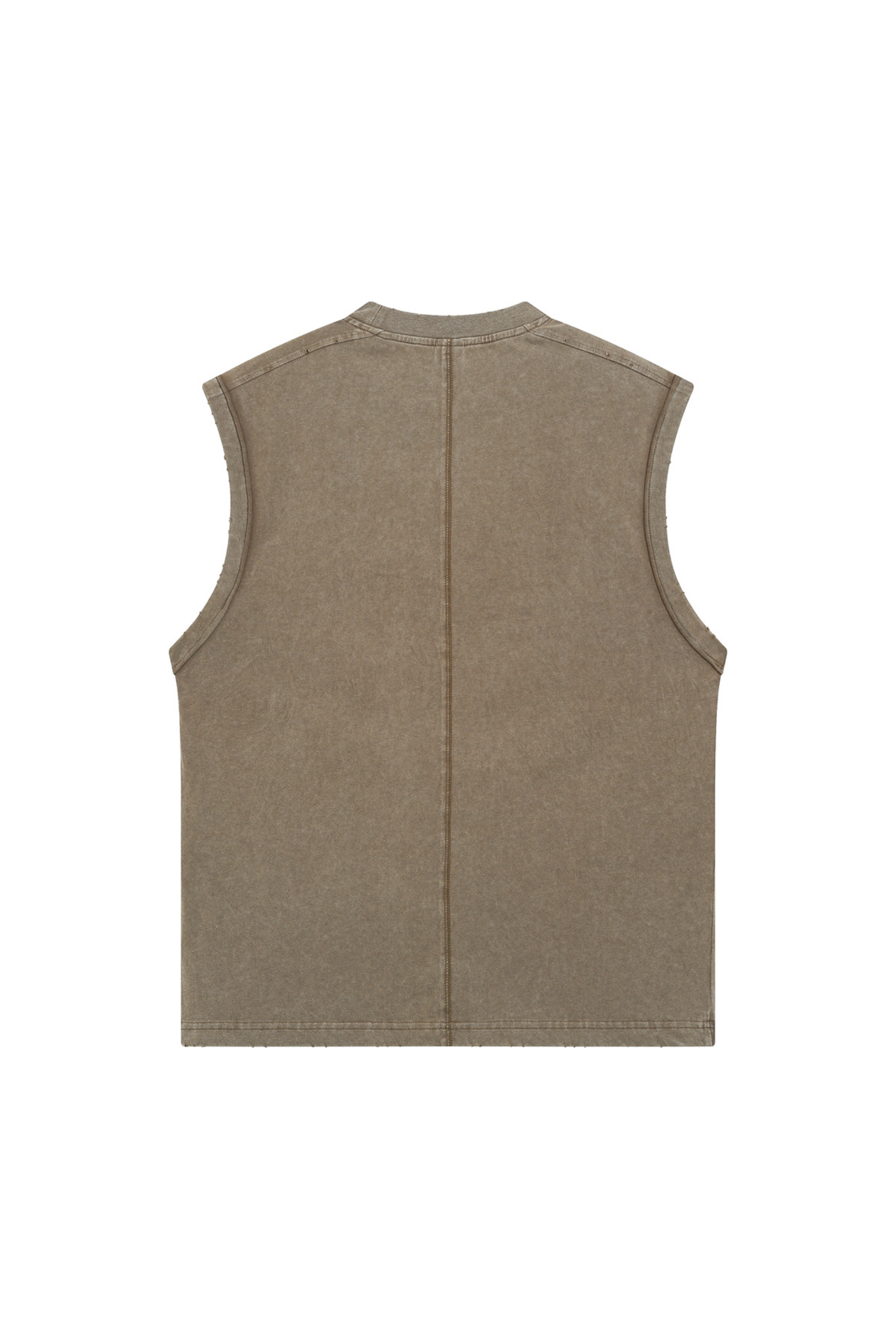 Washed Distressed Sleeveless T-Shirt