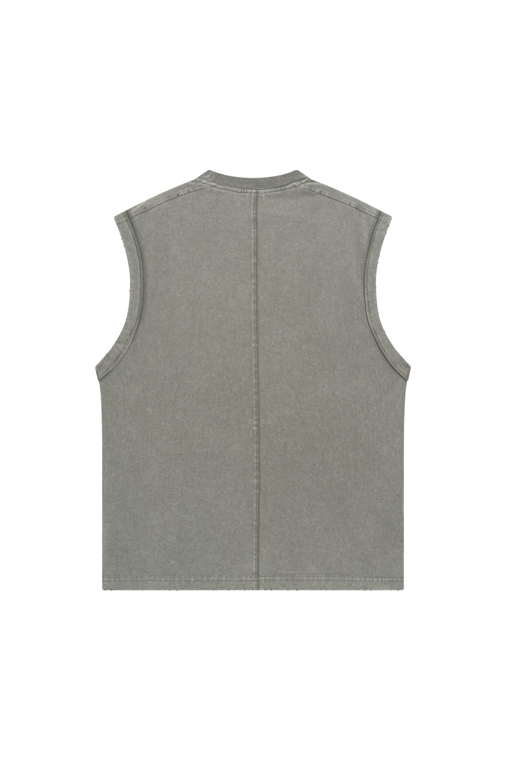 Washed Distressed Sleeveless T-Shirt