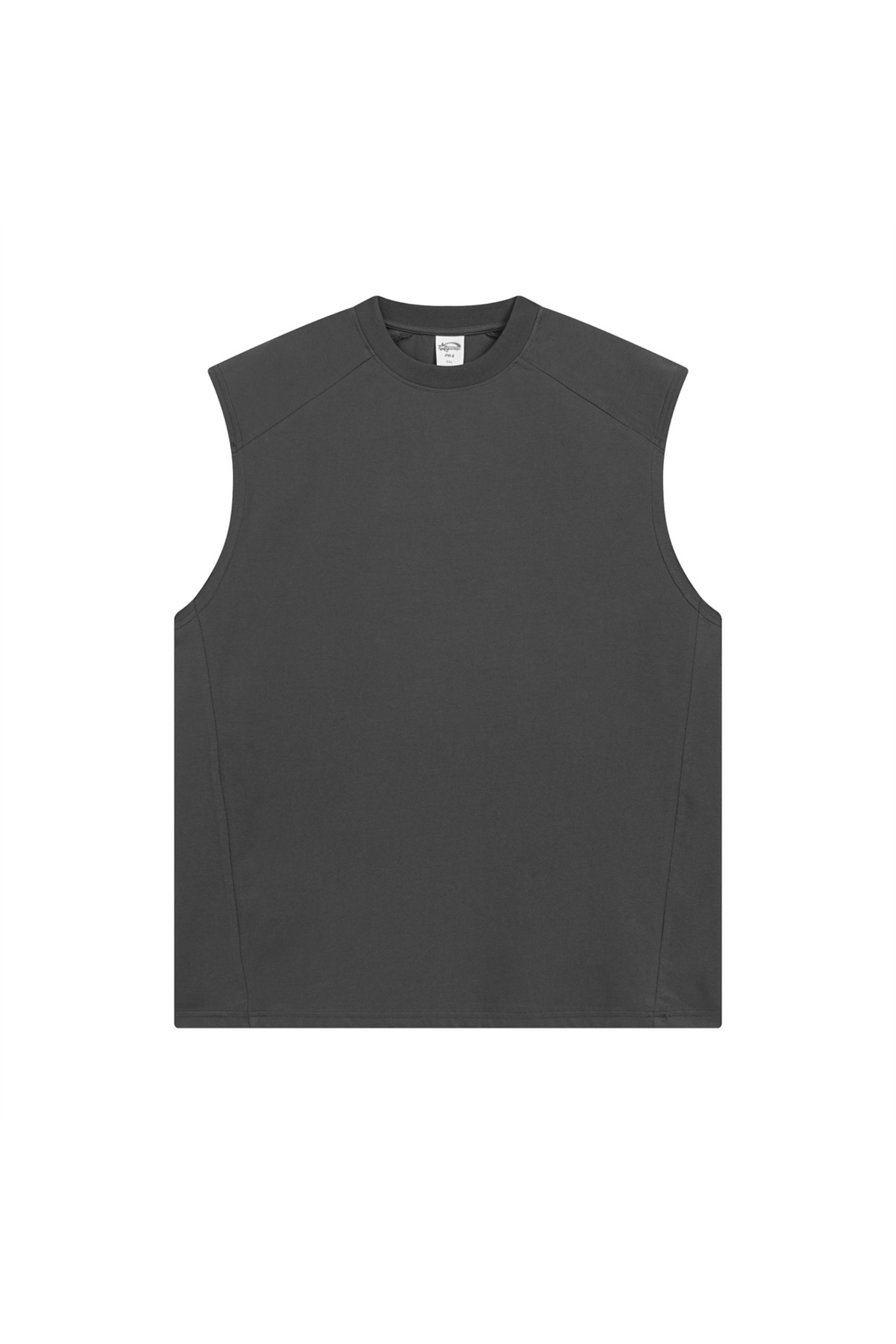 Oversized Raw-Edge Sleeveless T-Shirt