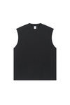 Oversized Raw-Edge Sleeveless T-Shirt