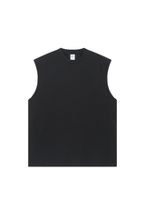 Oversized Raw-Edge Sleeveless T-Shirt