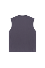 Oversized Raw-Edge Sleeveless T-Shirt
