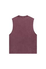 Distressed Raw-Edge Sleeveless Tee
