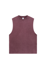 Distressed Raw-Edge Sleeveless Tee