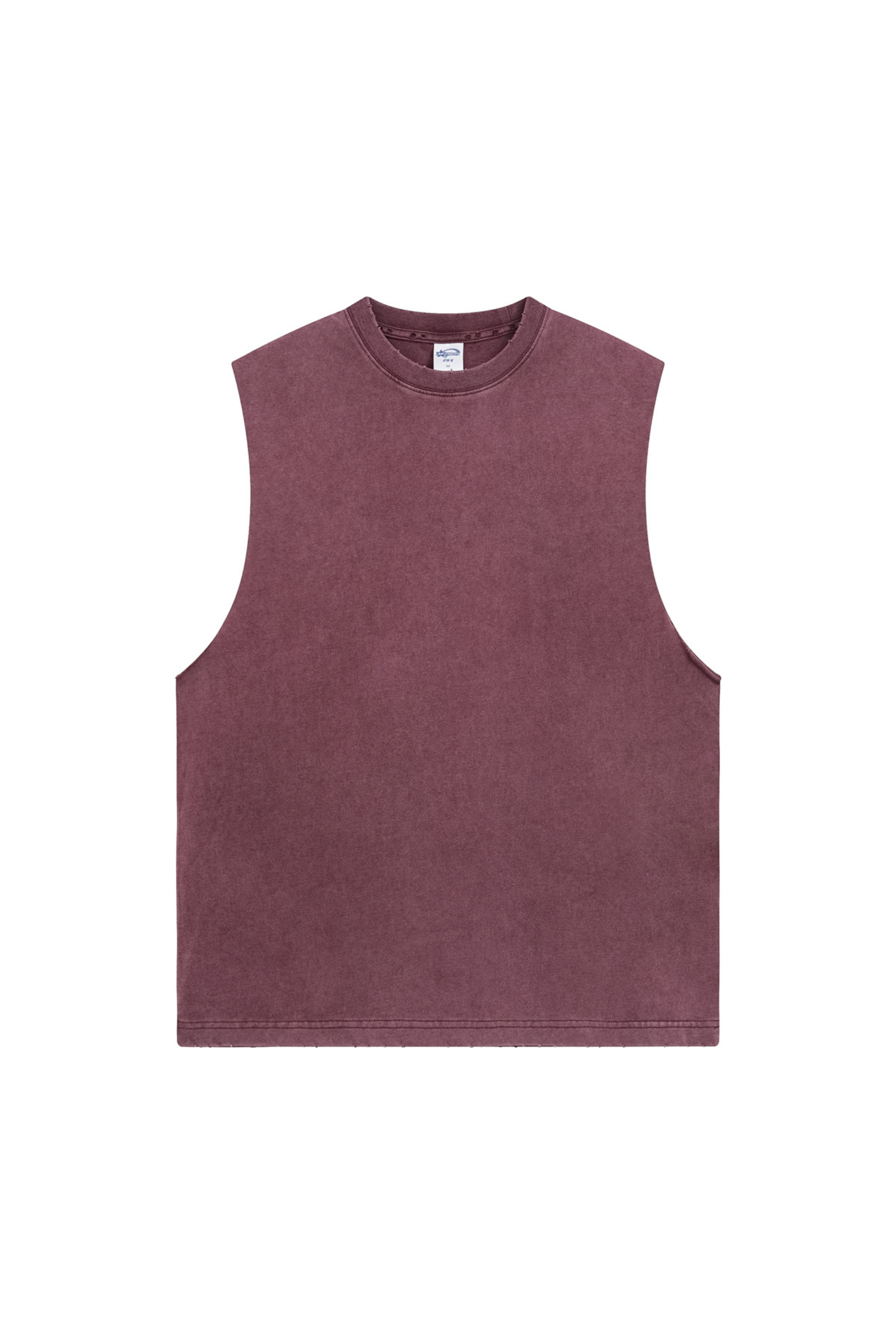 Distressed Raw-Edge Sleeveless Tee