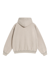 Washed Raw-Edge Zip Hoodie